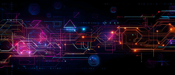 Obraz premium Abstract Glowing Lines Digital Design