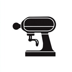 Silhouetted appliance, possibly for coffee or milk frothing