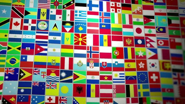 Global Flags Mosaic: A World Map of National Identities