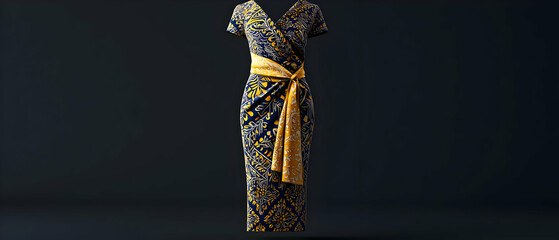 Wrap Dress With Geometric Pattern