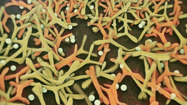 Microscopic View of Branching Filamentous Structures and Spheres