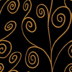 Hand drawn seamless pattern with leaves.