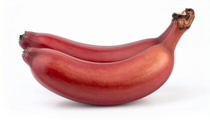 Red Bananas on Isolated White Background &ndash; Deep Red Skinned Banana with Sweet Flesh and Natural Depth of Field