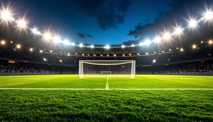 Full stadium with fans, night game