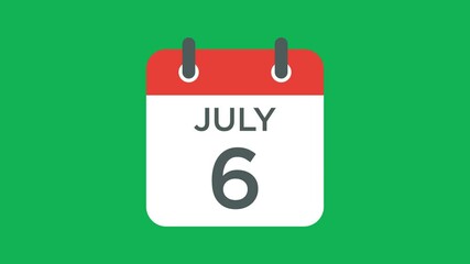 calendar - July 6 icon illustration isolated vector sign symbol