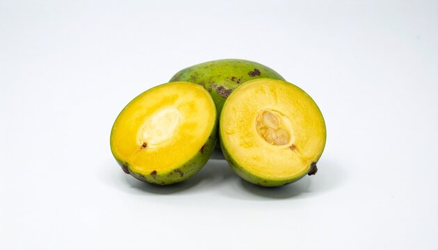 Mangabas on Isolated White Background &ndash; Wild Philippine Mango Relative with Yellow Flesh and Rough Skin