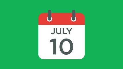 calendar - July 10 icon illustration isolated vector sign symbol