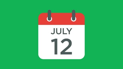 calendar - July 12 icon illustration isolated vector sign symbol