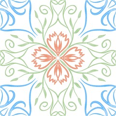 Hand drawn floral seamless pattern.