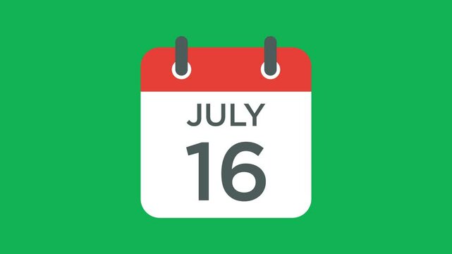 calendar - July 16 icon illustration isolated vector sign symbol