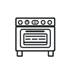 Fototapeta premium Simple black outline of a kitchen stove