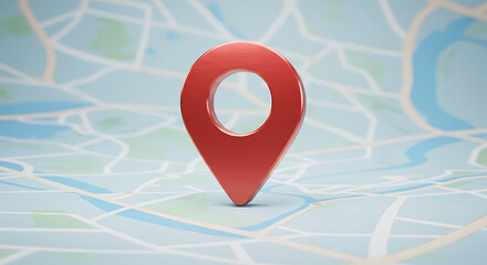 Pinpointing the Journey: A striking close-up of a map marker set against a softly blurred, detailed map, inviting viewers to explore the possibilities of travel.