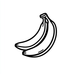 Two bananas drawn in simple black line art
