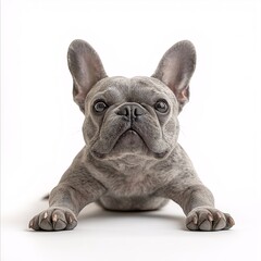 Adorable French Bulldog Headshot - Playful, Loyal, Furry Companion with Gray Fur