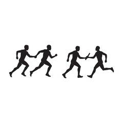 Energetic running silhouettes of multiple figures in motion, perfect for athletic and fitness-themed designs.