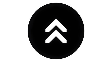 Arrow up icon vector graphic illustration black and white minimal design on transparent background