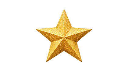 Obraz premium Isolated golden star award shiny bright decoration symbol celebration on transparent background