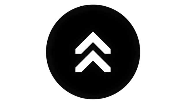 Arrow up icon vector graphic illustration black and white minimal design on transparent background