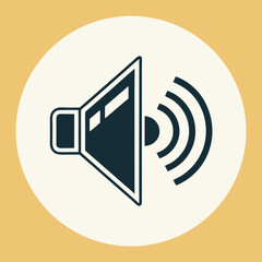 Sound speaker waves vector icon audio technology symbol