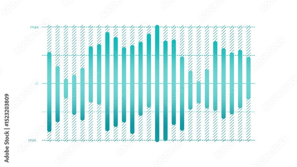Poster animated element for business infographics - diverging column chart design