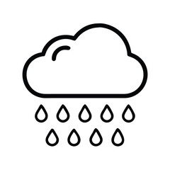 Rain cloud icon. Flat vector related icon for web and mobile applications. 