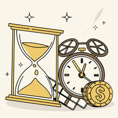 Time management and financial illustration