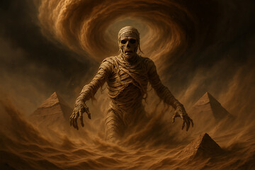 Ancient Mummy Emerges from Sandstorm in Egyptian Desert