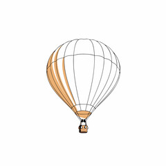 Obraz premium Outline of hot air balloon in orange and white color scheme 