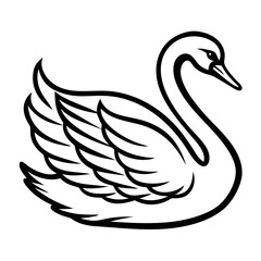 Obraz premium Elegant swan swimming gracefully with detailed feather patterns 