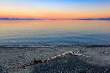 Sunset over the sea, Comox, Vancouver Island, BC, Canada