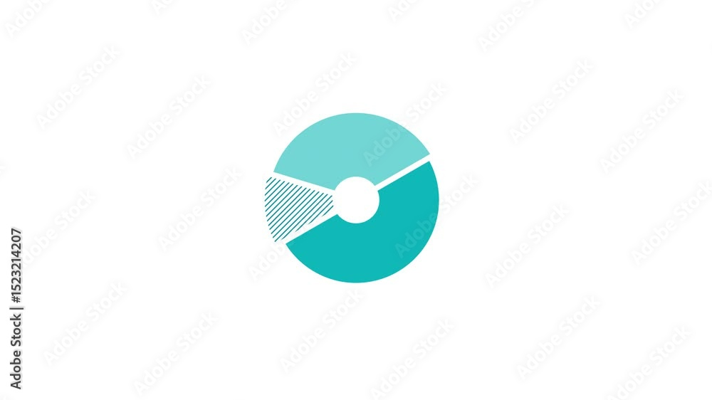 Poster animated element for business infographics - pie chart with 3 slices