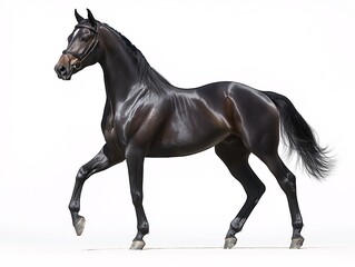 Stunning Black Stallion Galloping. Equine Power in Motion - Premium Horse Photography