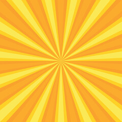 Radial yellow sun rays, bright web template texture background - Vector illustration