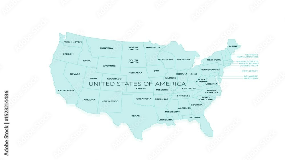Aufkleber animated element for geographic infographics - map of the contiguous us