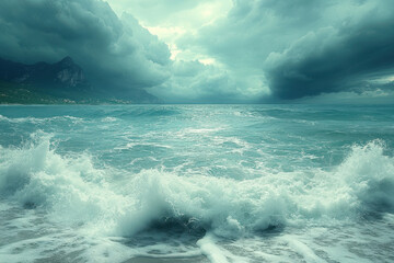 Fototapeta premium Endless ripples on a large body of water.