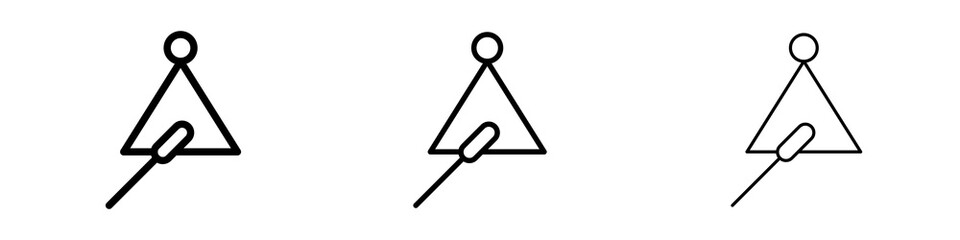 Triangle music icons in flat style. line art. vector illustration