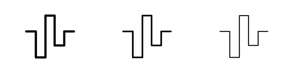 Wave square icons in flat style. line art. vector illustration