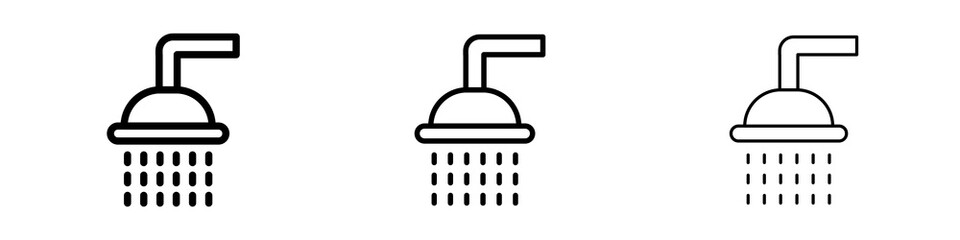 Shower icons in flat style. line art. vector illustration