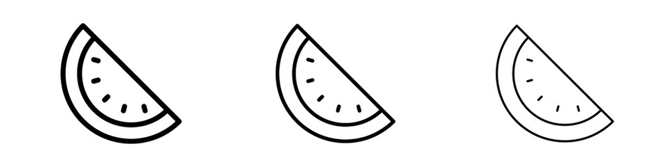 Melon icons in flat style. line art. vector illustration