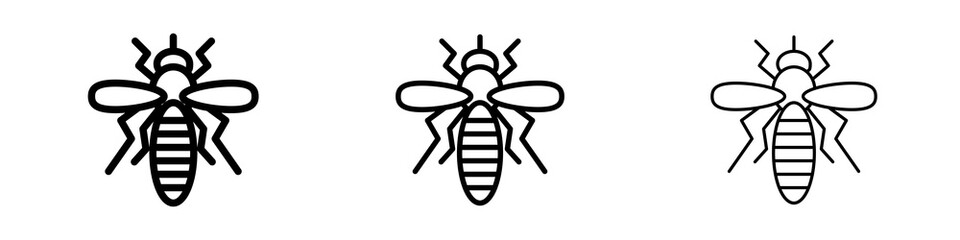 Mosquito icons in flat style. line art. vector illustration
