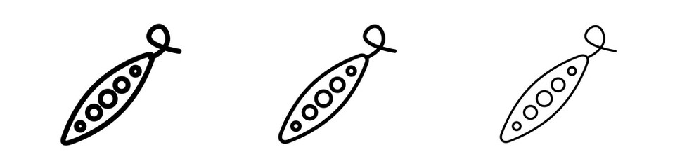 Peapod icons in flat style. line art. vector illustration