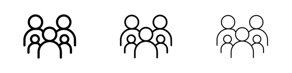 People icons in flat style. line art. vector illustration