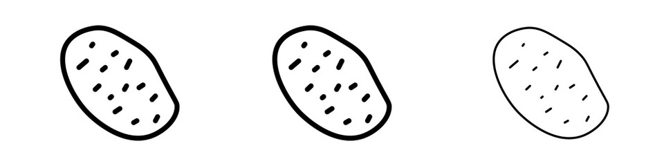 Fototapeta premium Potato icons in flat style. line art. vector illustration
