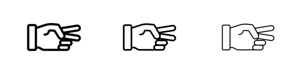 Hand scissors icons in flat style. line art. vector illustration