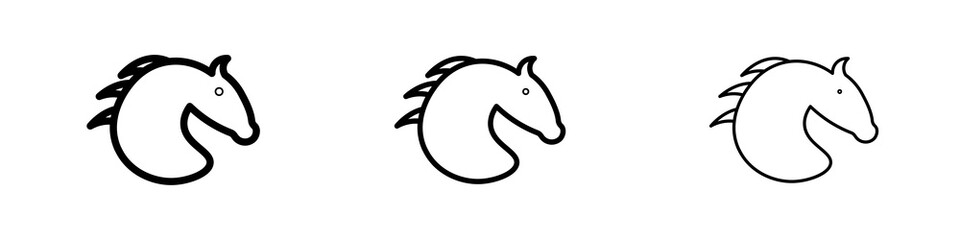 Horse icons in flat style. line art. vector illustration