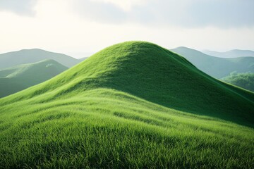 Serene Green Rolling Hills Under Sunny Skies. Vibrant Rural Landscape Photography in Nature's Countryside