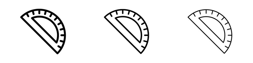 Protractor icons in flat style. line art. vector illustration