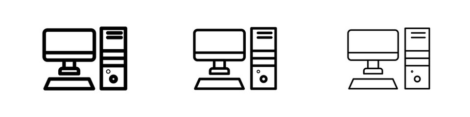 Computer icons in flat style. line art. vector illustration