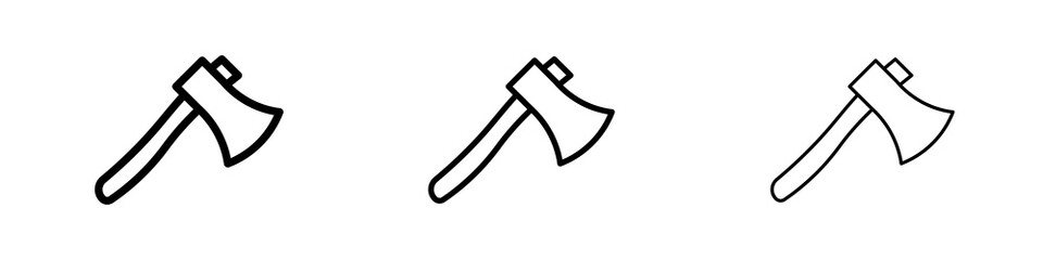 Axe icons in flat style. line art. vector illustration