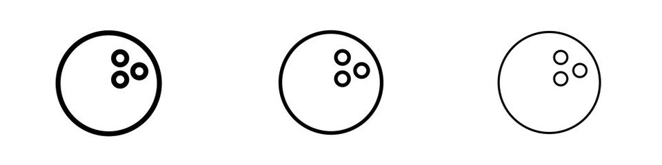 Bowling ball icons in flat style. line art. vector illustration